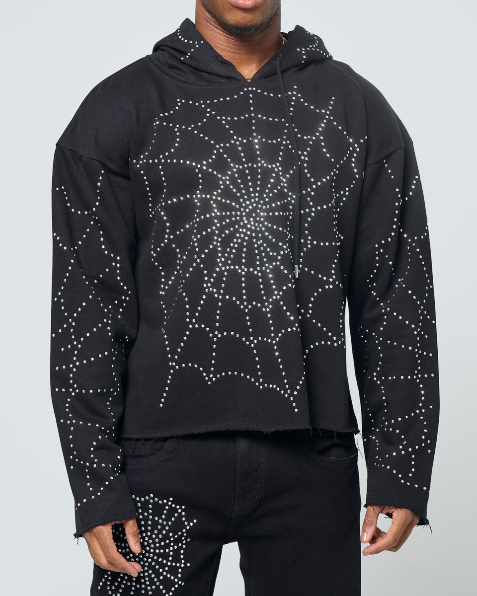 FW-10598 MENS SPIDER WEB FRENCH TERRY PULLOVER HOODY