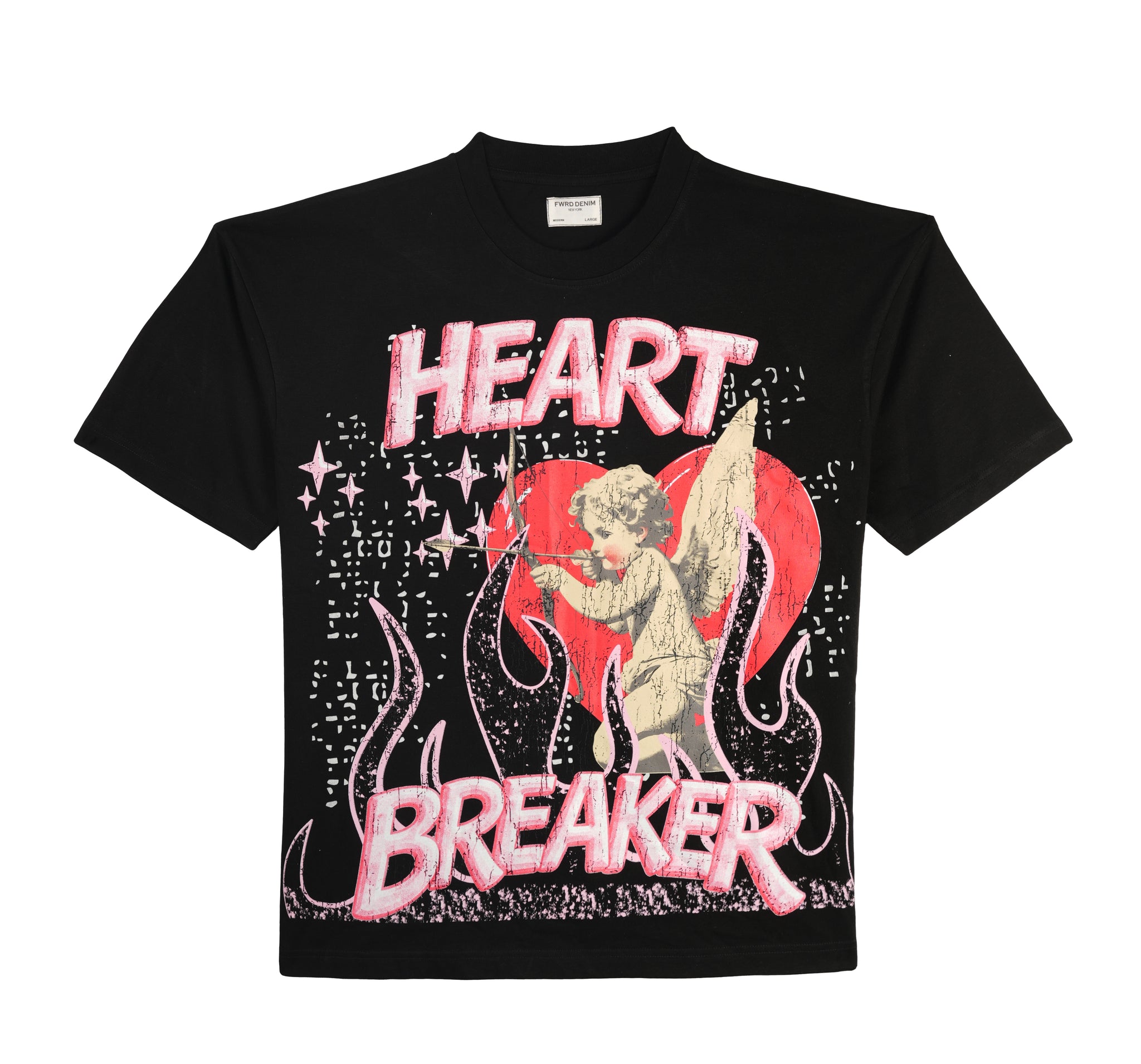 メンヘラコンピ Heartache FW-180944 MEN'S HEART BREAKER S/SLV CROP FIT TEE – Bluecollection.com