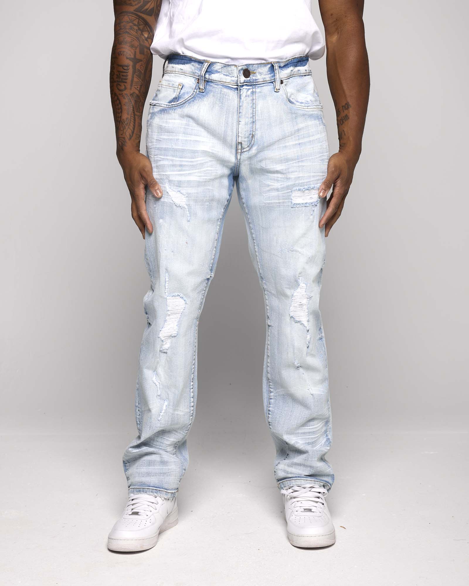 EV-330245 KID'S SLIM STRAIGHT MARKED DENIM PANT